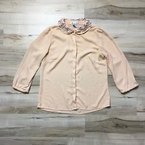 Sans souci lace collar button up